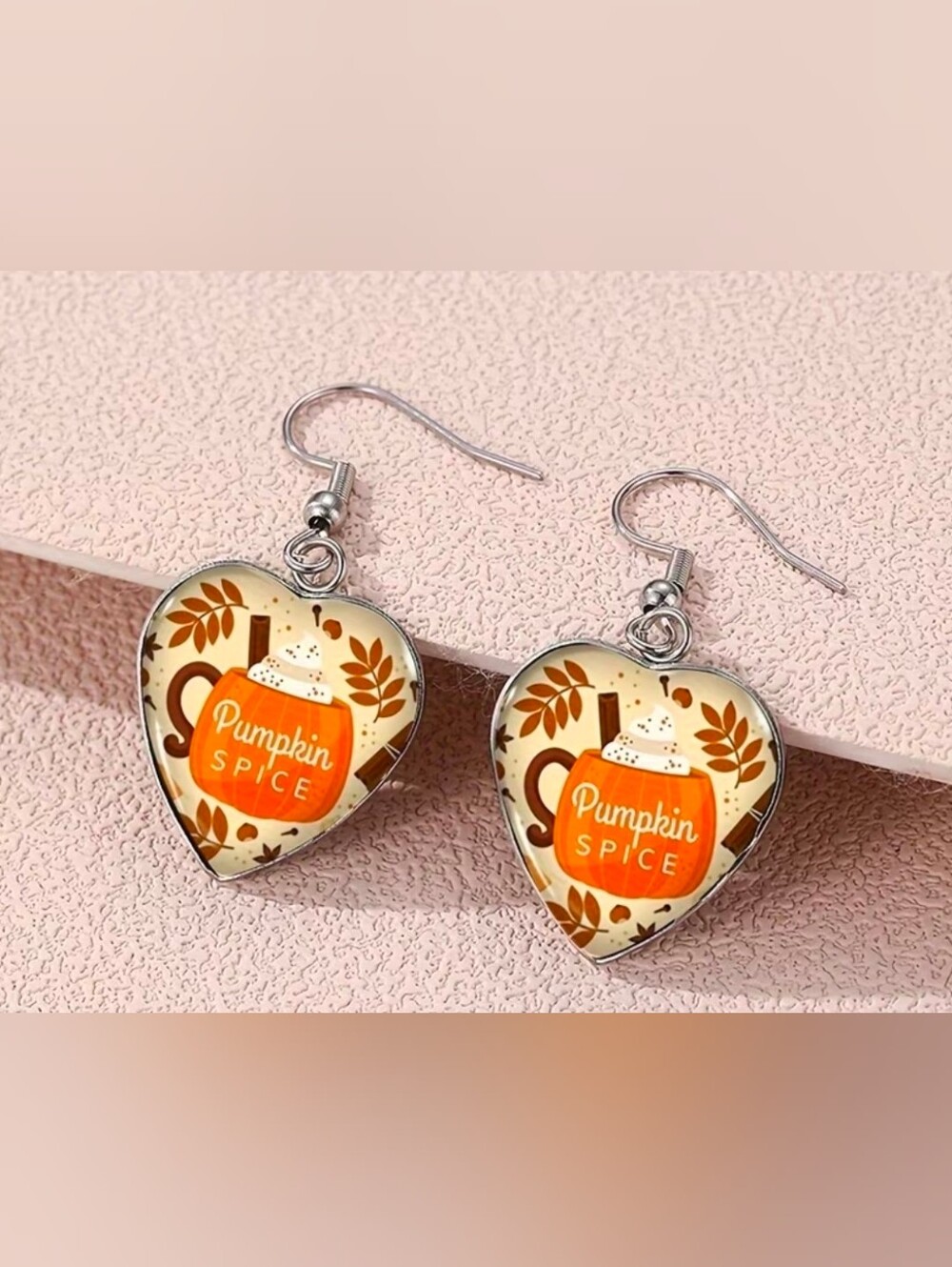 $8 Each Or Bundle 5/$20 Orange Pumpkin Spice Heart Earrings